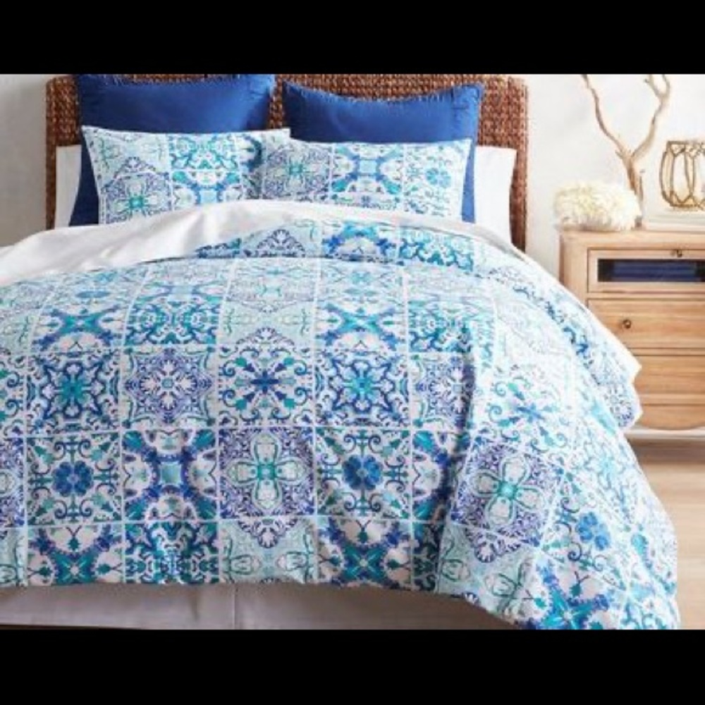COPY - Pier 1 Mediterranean Tile F/Q Duvet Cover …